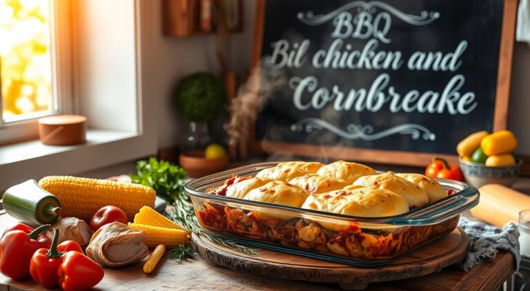BBQ Chicken and Cornbread Bake