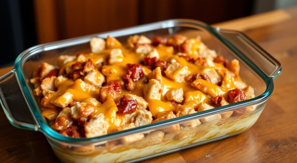 BBQ chicken casserole leftovers