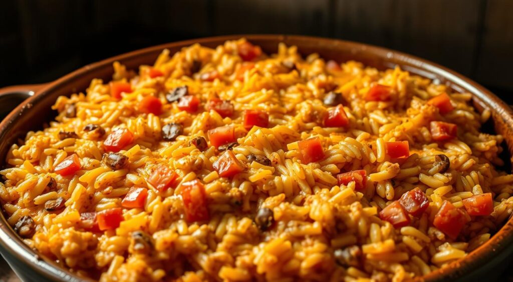 Cheesy Enchilada Rice Casserole