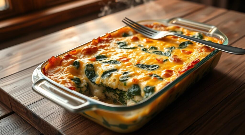 Cheesy Spinach Egg Bake