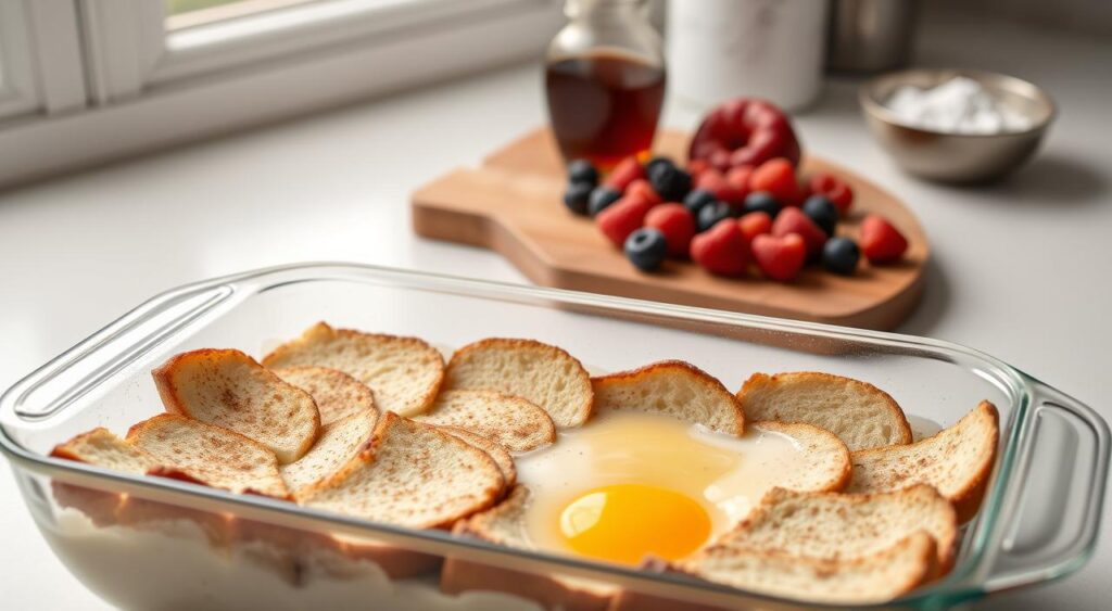 French toast casserole preparation