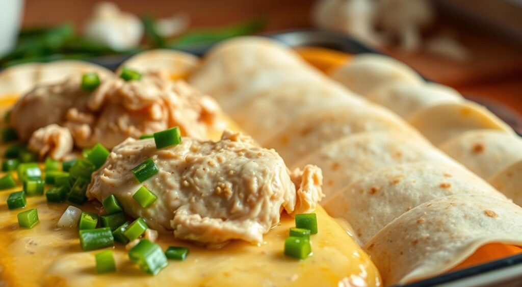 Green Chile Chicken Casserole Assembly