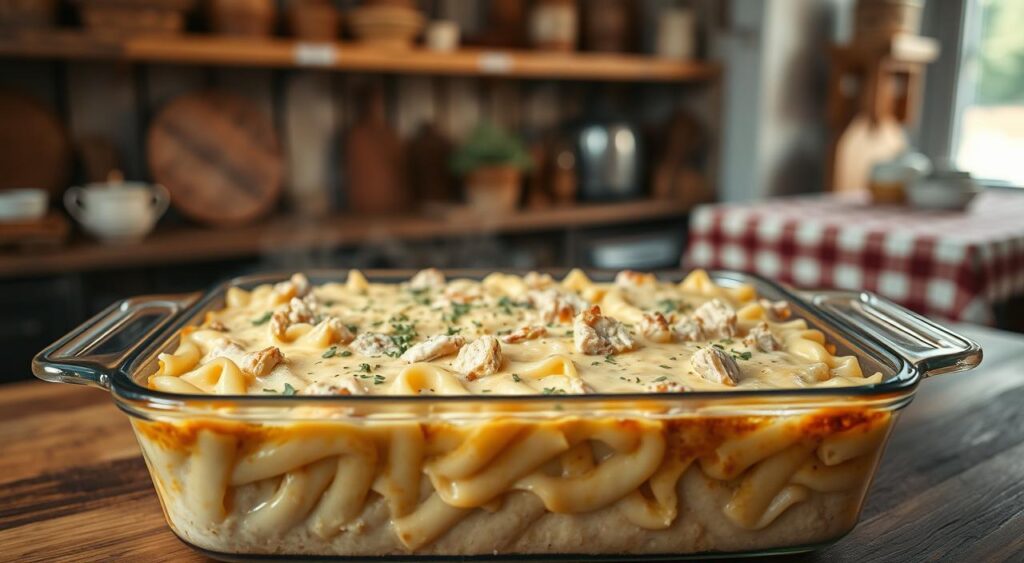 cheesy turkey noodle casserole