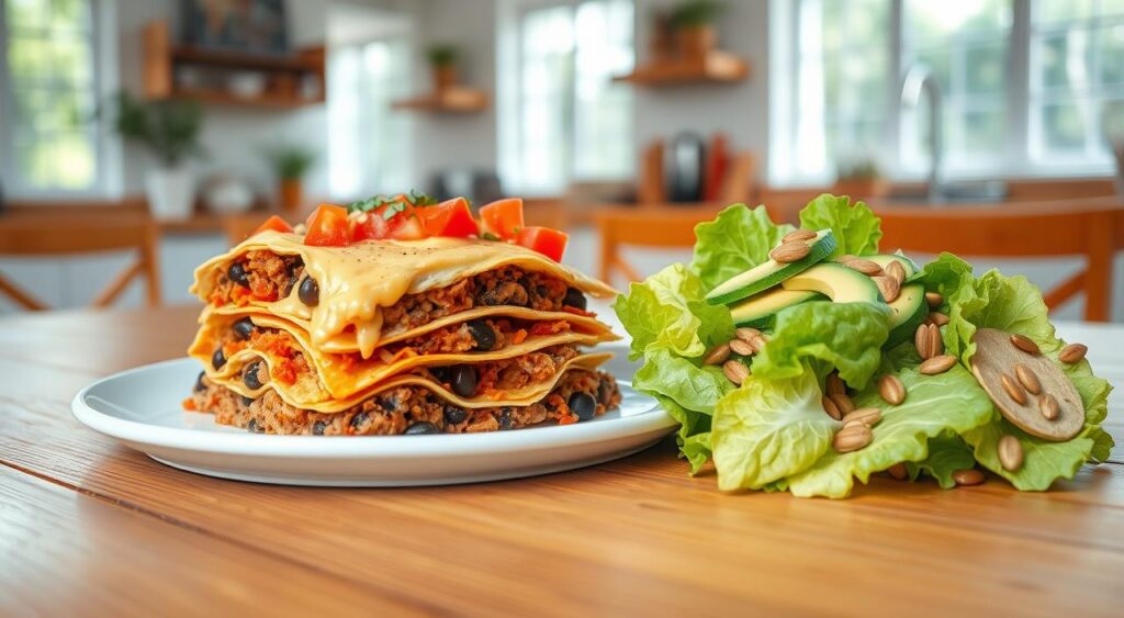 healthy taco lasagna