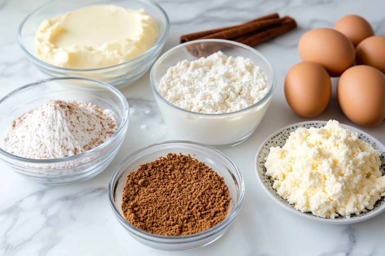 Ingredients of Delicious Cinnamon Roll Honeybun Cheesecake Recipe for Cinnamon Roll Lover