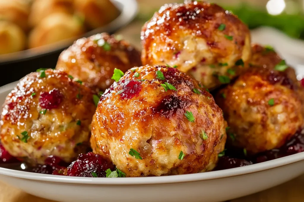 Festive Cranberry Turkey Stuffing Balls A Holiday Delight