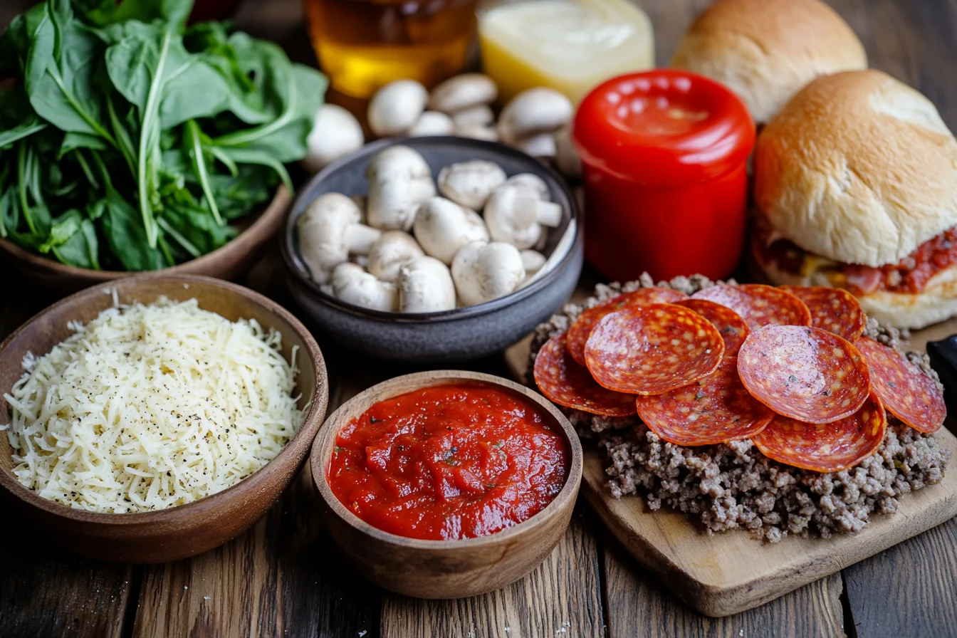 Ingredients of Tasty Pizza Burgers Recipe