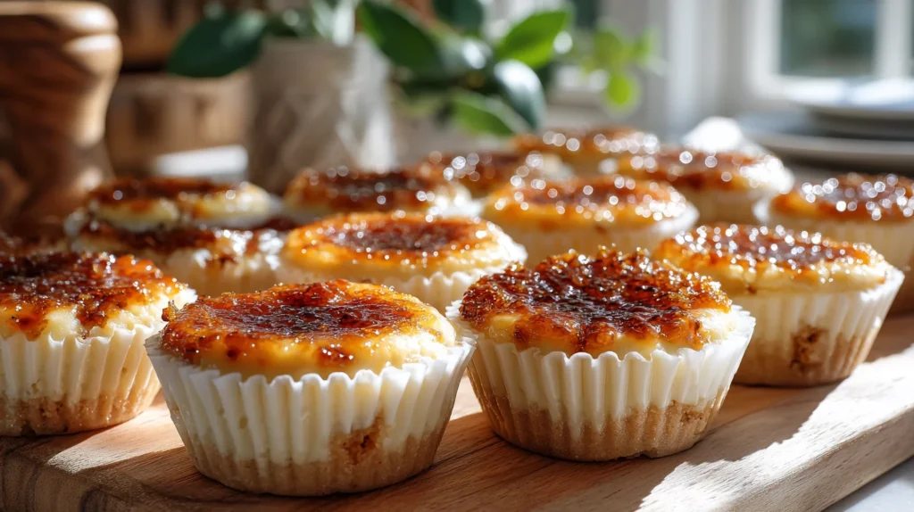 Vanilla Bean Crème Brûlée Cheesecake Cupcakes, featuring golden, png (1)