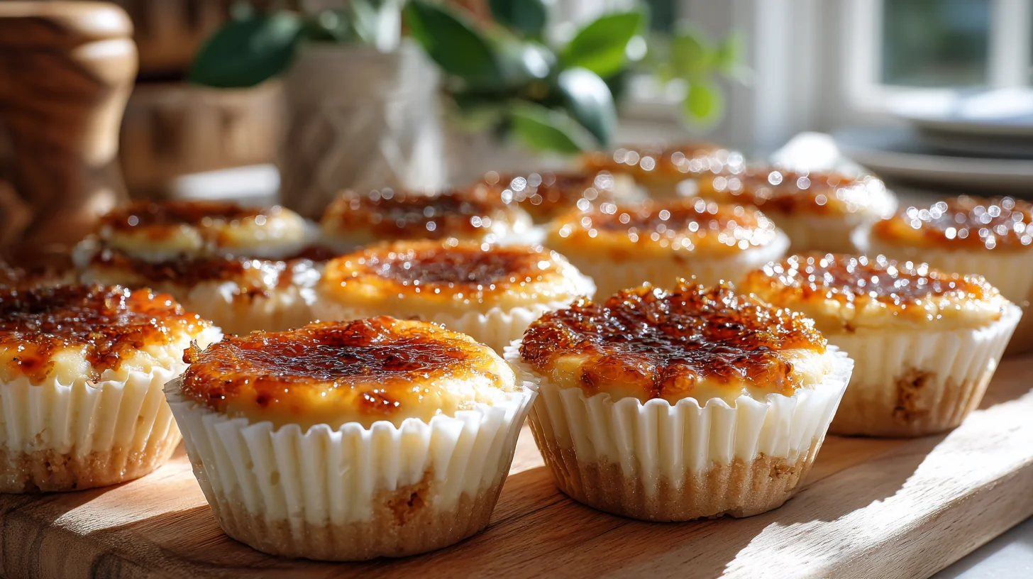 Vanilla Bean Crème Brûlée Cheesecake Cupcakes, featuring golden, png (1)