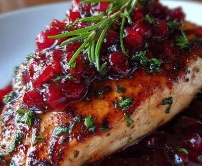 Deliciously cooked Christmas chicken breast ready for holiday dinner