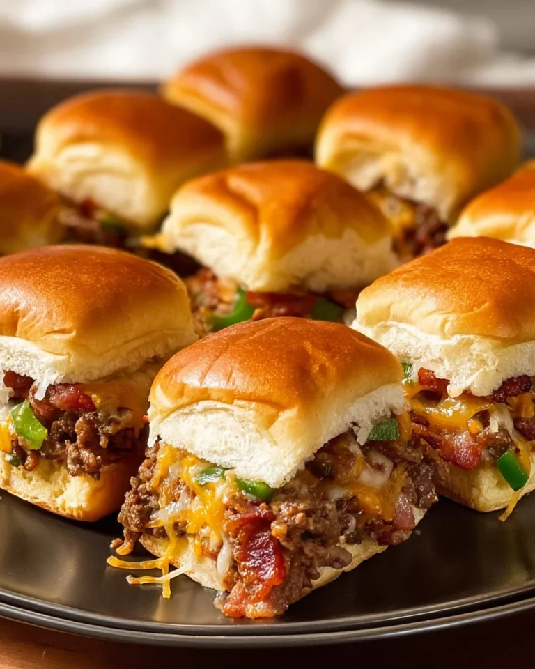 Delicious Cowboy Sliders served on a platter with toppings
