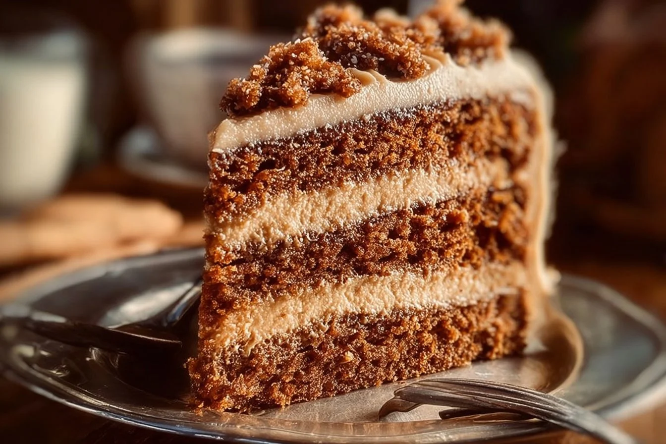 Gingerbread Cinnamon Molasses Dream dessert topped with frosting and spices