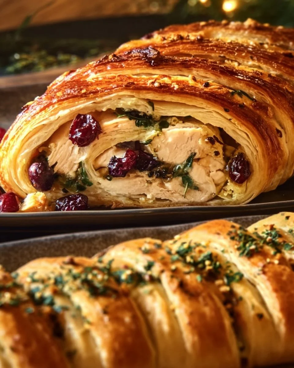 Platter of Italian Christmas appetizers featuring prosciutto, cheese, and bruschetta.