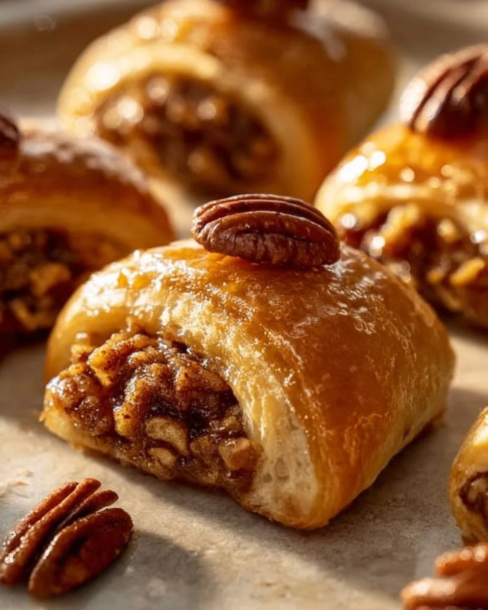Premium Pecan Pie Crescent Rolls freshly baked and ready to serve.