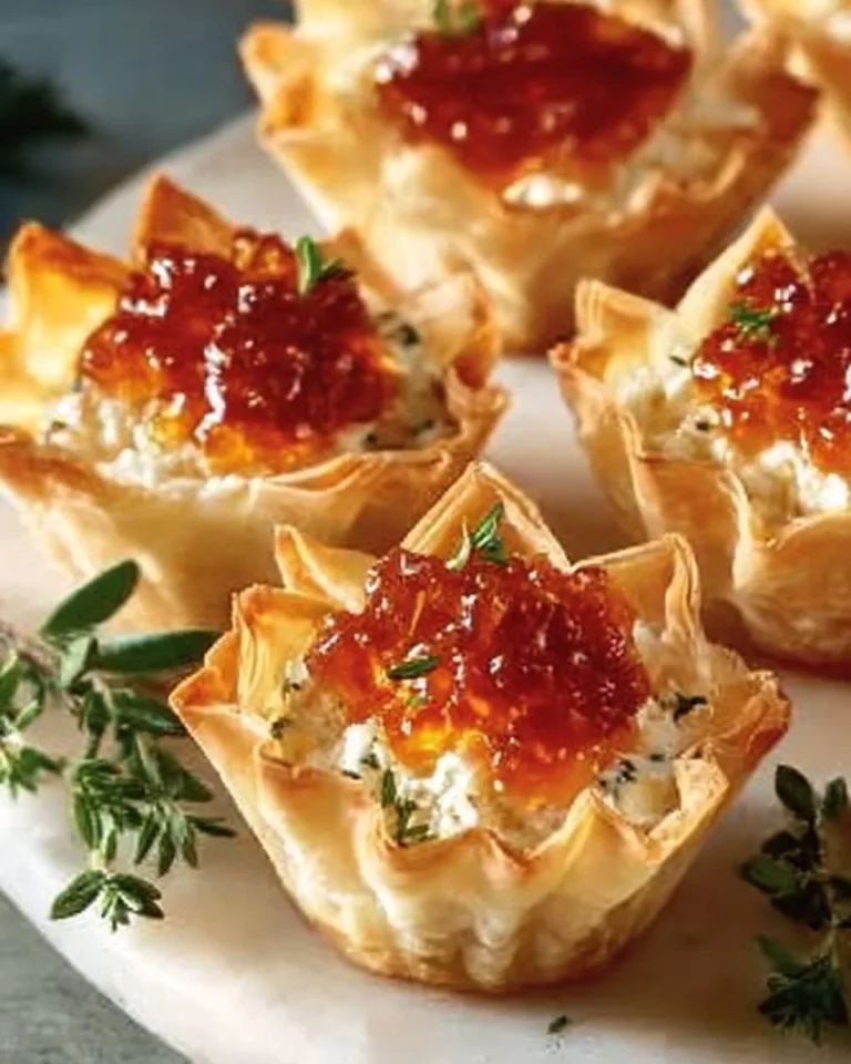 Cream cheese and pepper jelly dip served with crackers for an appetizer