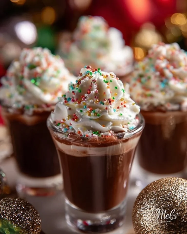 Sparkling candy cane shooters in festive glasses