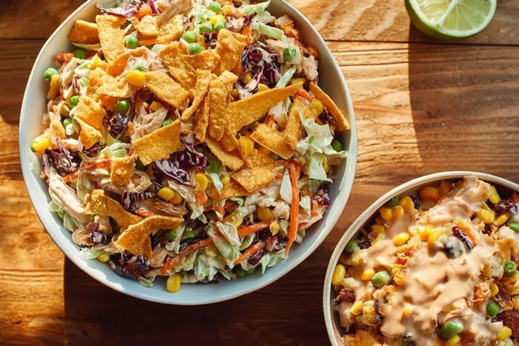 A vibrant bowl of bold flavor packed coleslaw ready to serve.