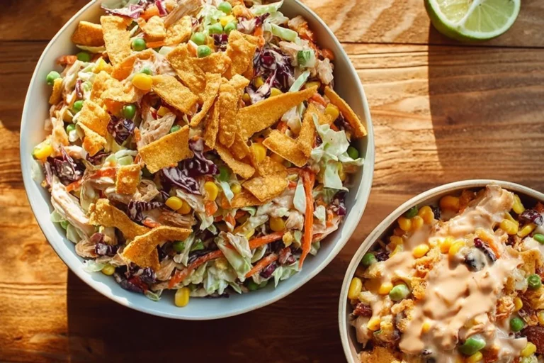 A vibrant bowl of bold flavor packed coleslaw ready to serve.