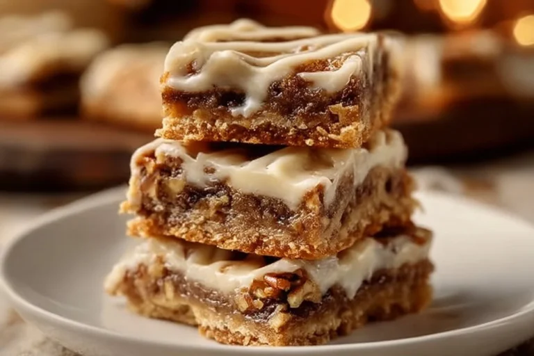 Delicious cinnamon roll bliss bars with icing on top, perfect for dessert.