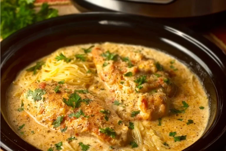 Delicious Crock Pot Angel Chicken recipe prepared in a slow cooker