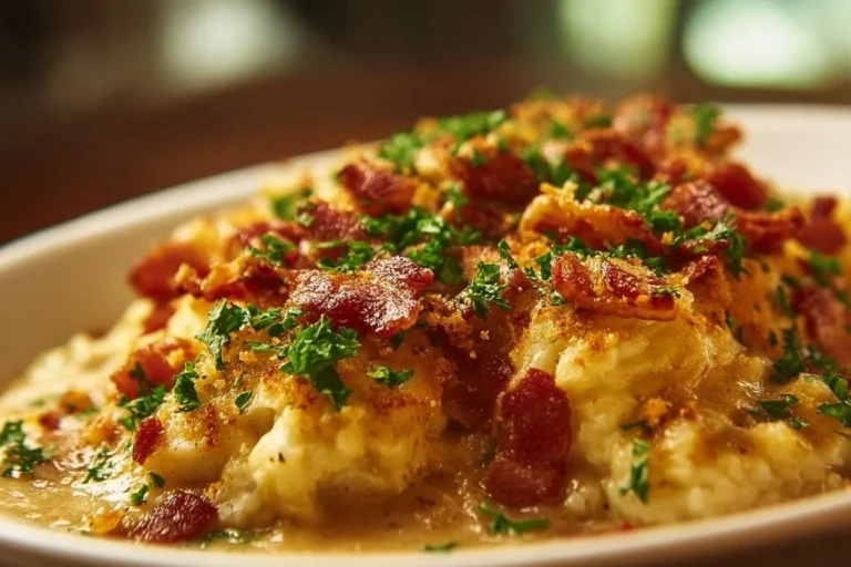 Delicious easy Cowboy Casserole ready to serve for dinner