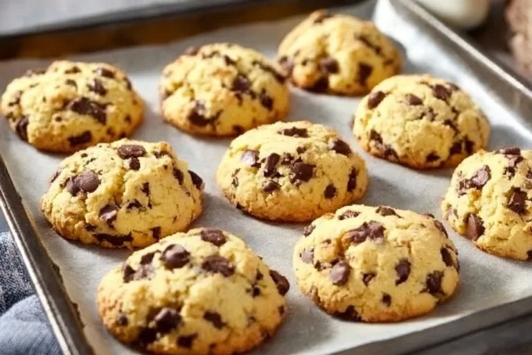 Sweet chocolate chip and toffee shortbread cookies on a plate
