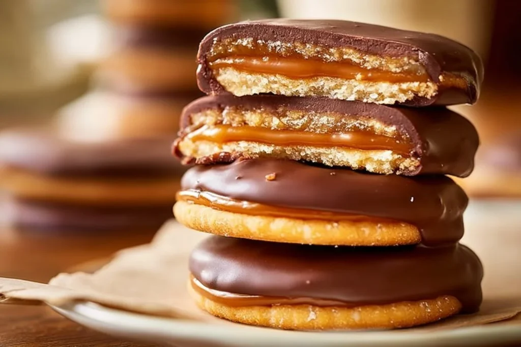 Delicious Ultimate Twix-Style Cookies topped with chocolate and caramel
