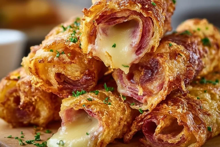Keto Crispy Reuben Roll-Ups with toppings served on a plate