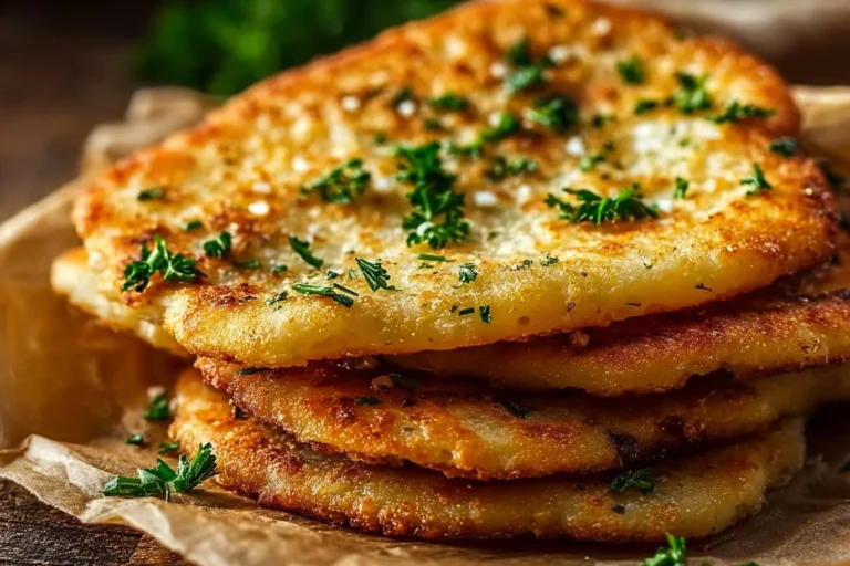 Low-carb garlic keto flatbread topped with herbs and spices