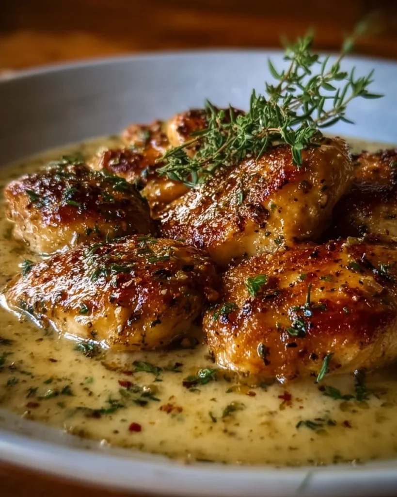 Melt-in-your-mouth chicken served with herbs and spices for an irresistible flavor.