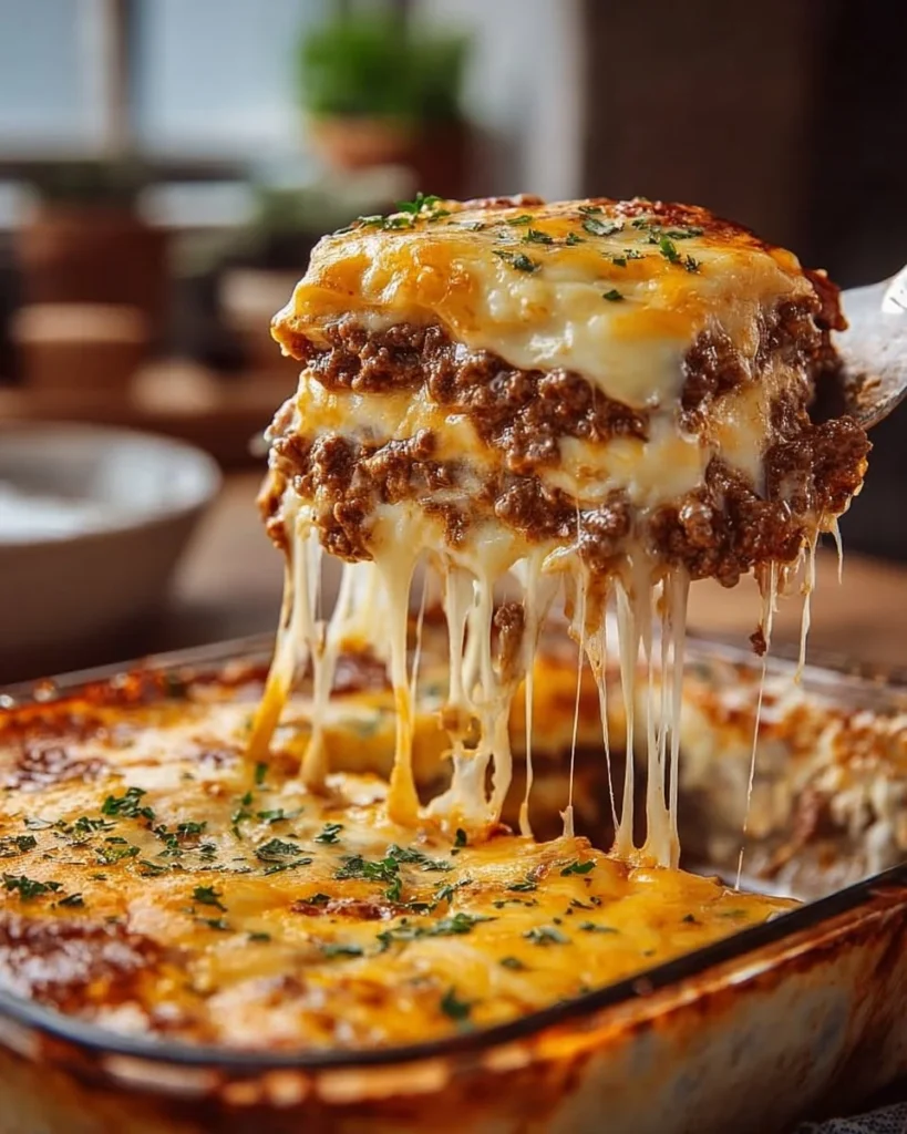 Delicious Cattle Drive Casserole plated and ready to serve