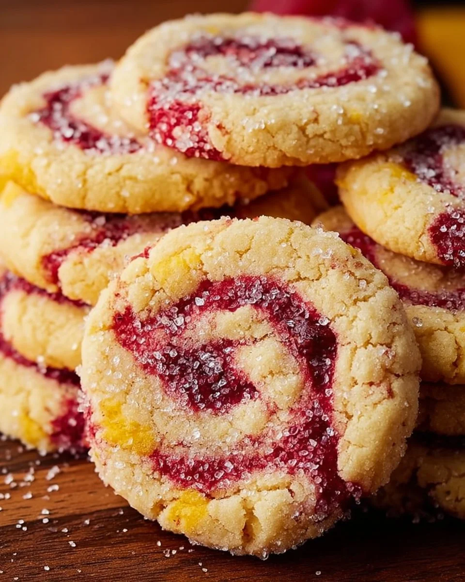 Chewy lemon raspberry cookies fresh out of the oven, with vibrant berries and zest.