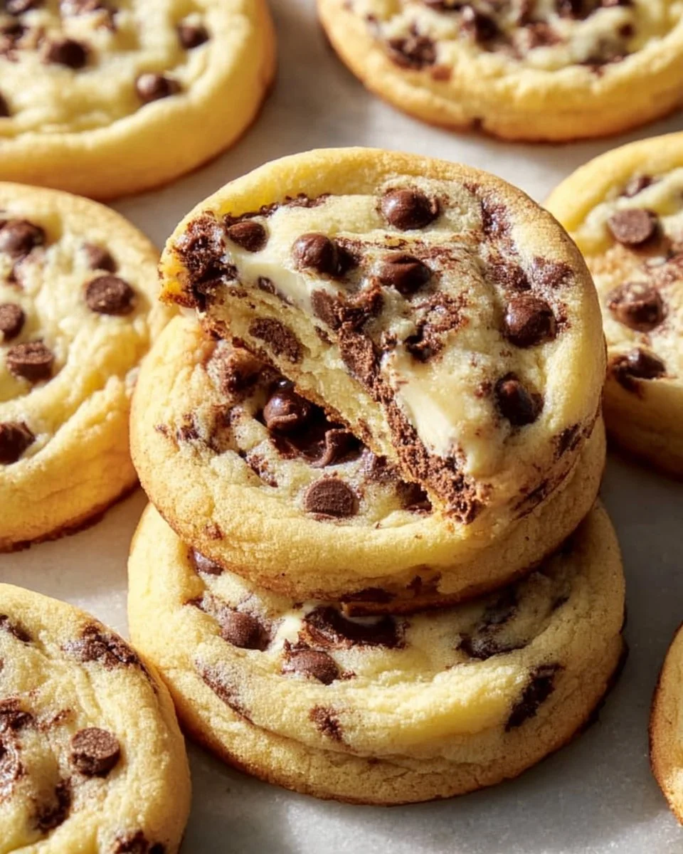 Delicious Chocolate Chip Cheesecake Cookies on a plate