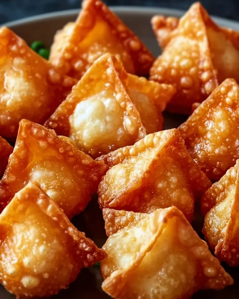 Crispy crab rangoon bombs served with dipping sauce on a plate.