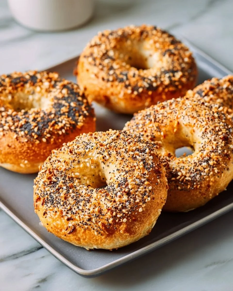 Delicious easy 2 ingredient protein bagels fresh out of the oven
