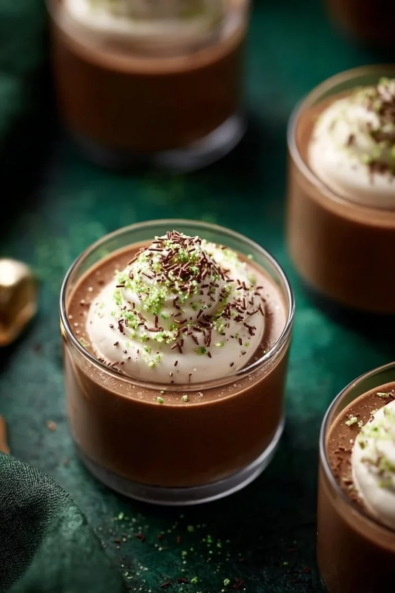 Delicious Irish Coffee Pudding Shots served in clear cups with whipped cream