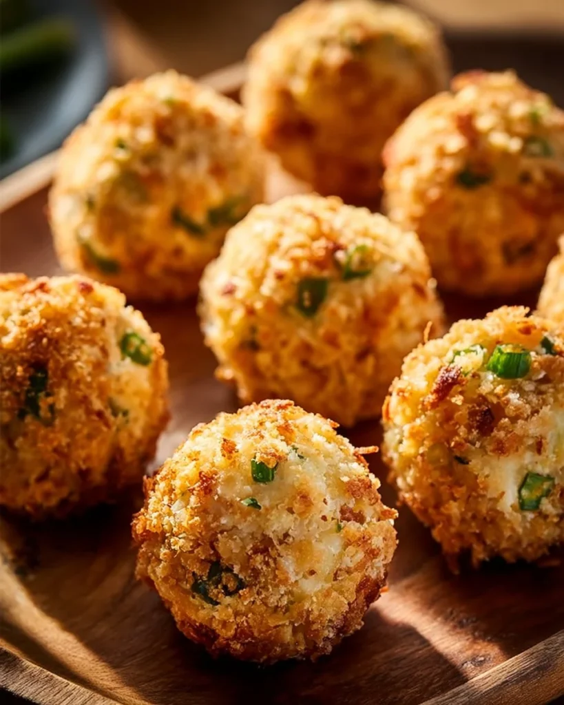 Plate of spicy jalapeno cheese bites with melted cheese and jalapenos