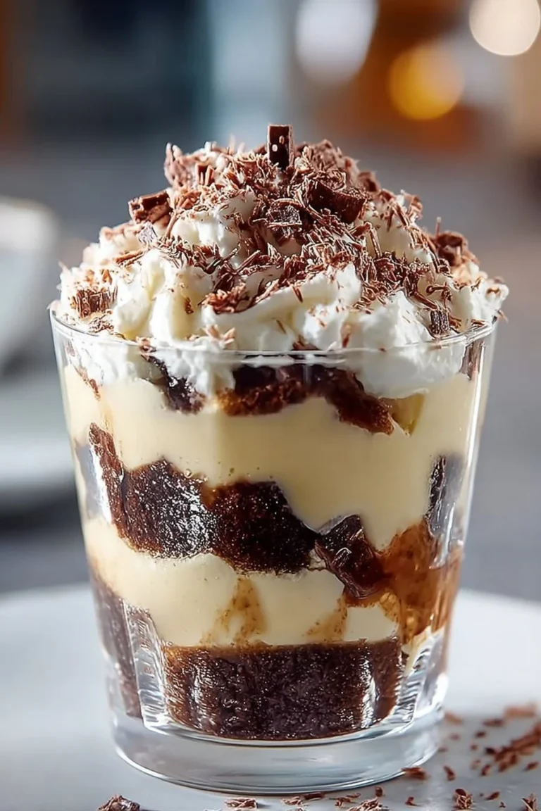 Delicious Irish Coffee Trifle with layers of cake, cream, and coffee flavors.