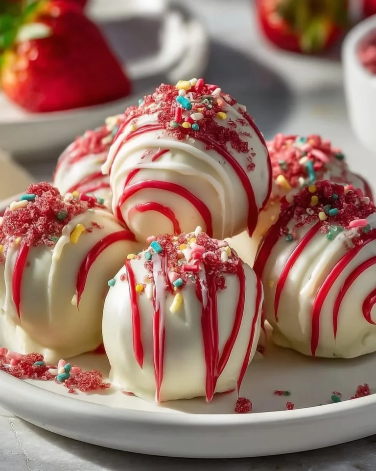 Strawberry Velvet Cheesecake Truffle Bites with creamy cheesecake filling