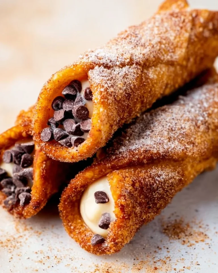 Churro Cannolis with creamy filling and cinnamon sugar coating