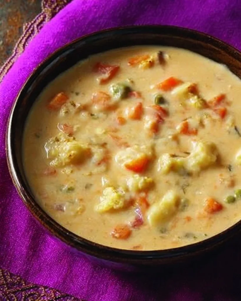 A bowl of contest-winning soup garnished with fresh herbs.