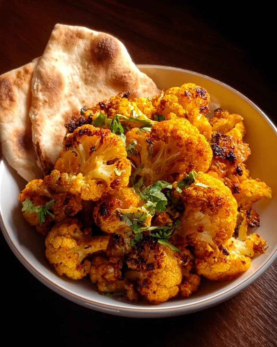 Delicious butter cauliflower dish served in a bowl with herbs.