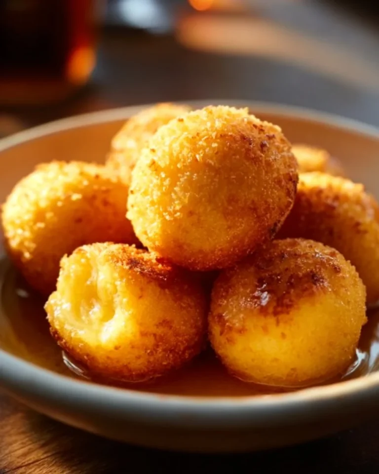 Honey Butter Cornbread Poppers served on a plate.