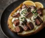 Crispy Loaded Baked Potato With Steak Bites