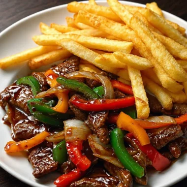 Sizzling Beef Pepper Plate with tender beef and colorful peppers