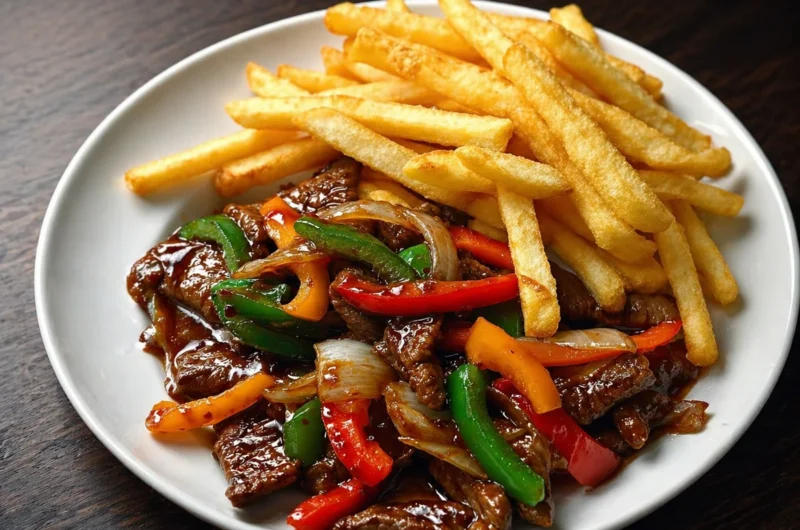 Sizzling Beef Pepper Plate with tender beef and colorful peppers