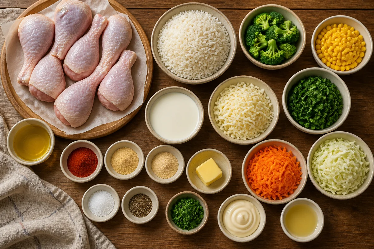 Creamy Herb Rice & Glazed Chicken Drumsticks