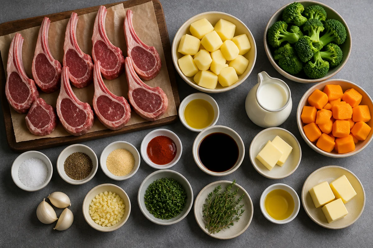 Creamy Honey Garlic Lamb Chops With Mashed Potatoes