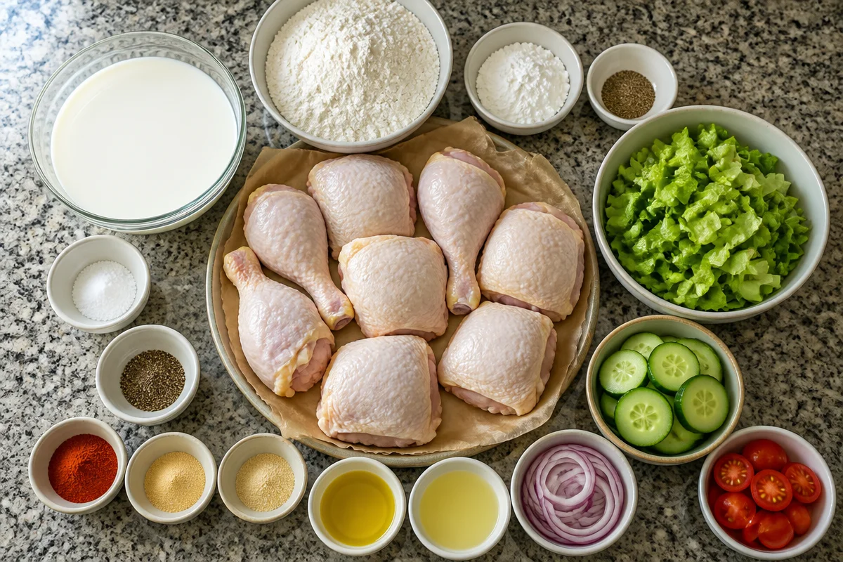 Crispy Southern Fried Chicken With Garden Salad