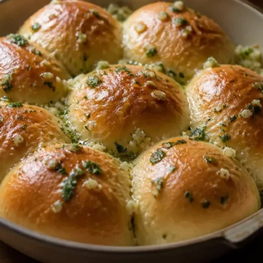 Freshly baked Garlic Butter Bread Rolls ready to serve